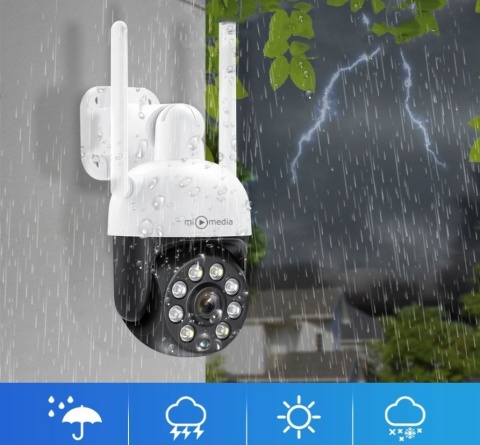Kamera Zewnętrzna Obrotowa Bezprzewodowa Ip Wifi 4X Zoom 4Mpx 4Mp Smart Hd
