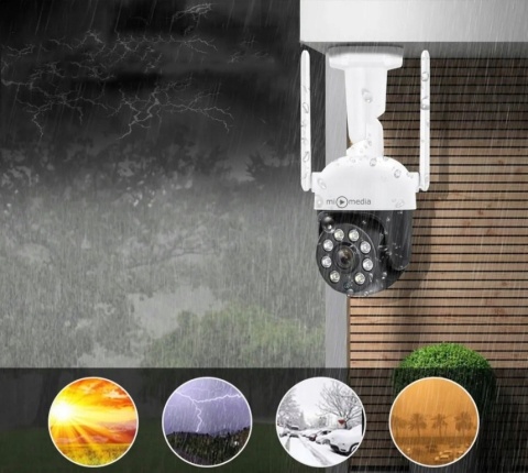 Kamera Zewnętrzna Obrotowa Bezprzewodowa Ip Wifi 4X Zoom 4Mpx 4Mp Smart Hd