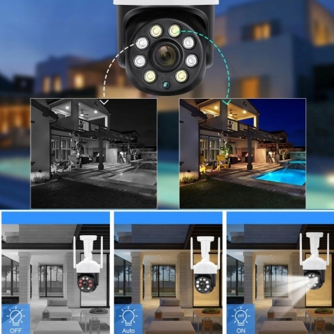 Kamera Zewnętrzna Obrotowa Bezprzewodowa Ip Wifi 4X Zoom 4Mpx 4Mp Smart Hd