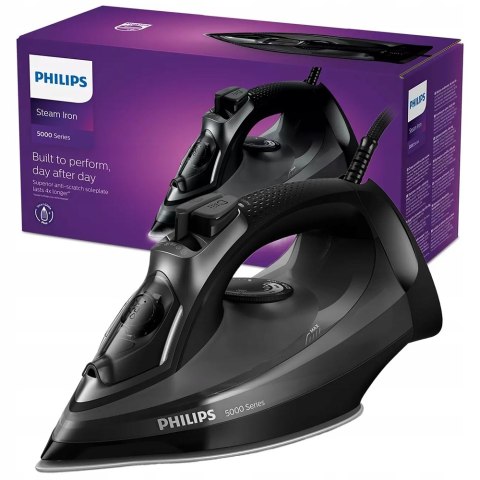 Żelazko Parowe 2600W Czarne, Strumień Pary 200G/Min, Stopa Steamglide Plus