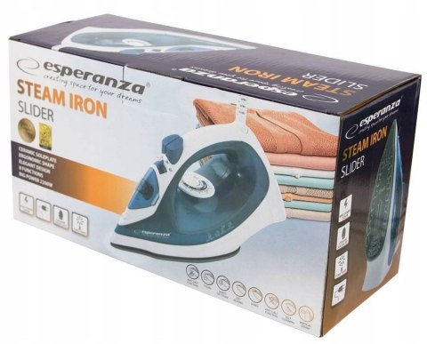 Żelazko Parowe 2200W Ceramiczna Stopa Anti Drip Samoczyszczące 4 Funkcje