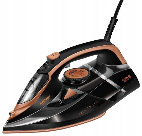 Żelazko Parowe 3000W Czarny Mze-24/C Ceramiczna Stopa Pionowe Prasowanie