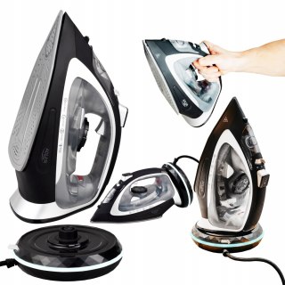 Żelazko Parowe Adler 2800W - Bez/Przewodowe, Ceramiczna Stopa, 2 Tryby