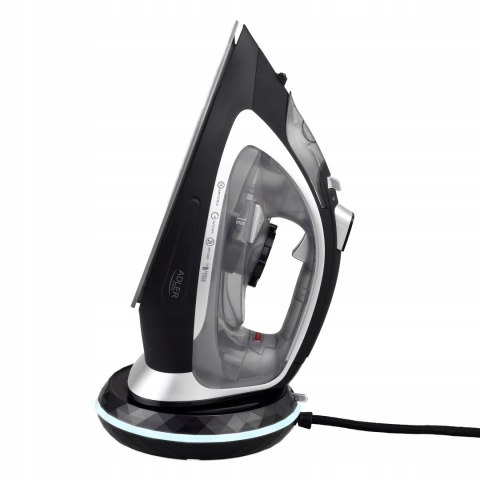 Żelazko Parowe Adler 2800W - Bez/Przewodowe, Ceramiczna Stopa, 2 Tryby