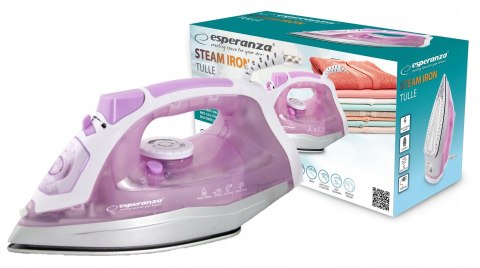 Żelazko Parowe Esperanza 2400W Ceramiczna Stopa Silny Wyrzut Pary Anti-Drip