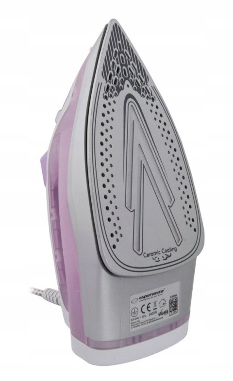 Żelazko Parowe Esperanza 2400W Ceramiczna Stopa Silny Wyrzut Pary Anti-Drip