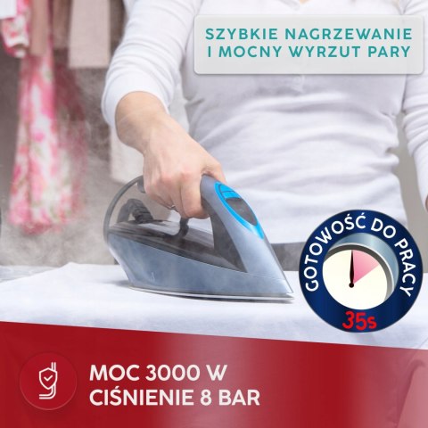 Żelazko Parowe Mze-28 3000W, 8 Bar, Auto Wyłaczanie, 1,2L, Ceramiczna Stopa