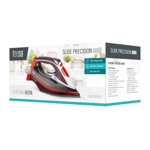Żelazko Teesa Slide Precision 3000W Ceramiczna Stopa Prasowanie Pionowe