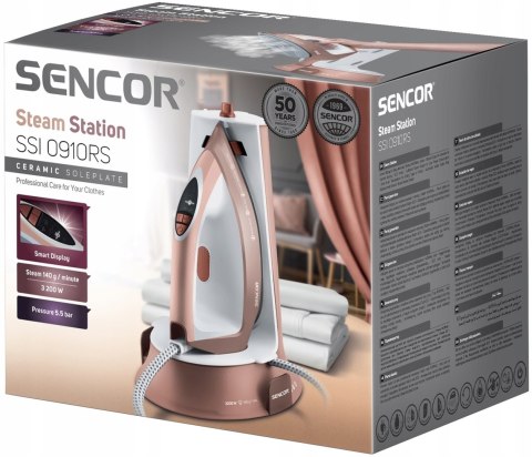 Żelazko Ze Stacją Parową Sencor 3200W 5,5 Bar Ceramiczna Stopa 1,3L Gold