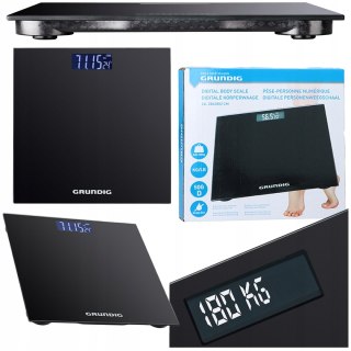 Elektroniczna Waga Łazienkowa Grundig Z Termometrem Lcd Szklana Do 180 Kg