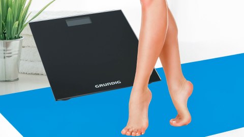 Elektroniczna Waga Łazienkowa Grundig Z Termometrem Lcd Szklana Do 180 Kg