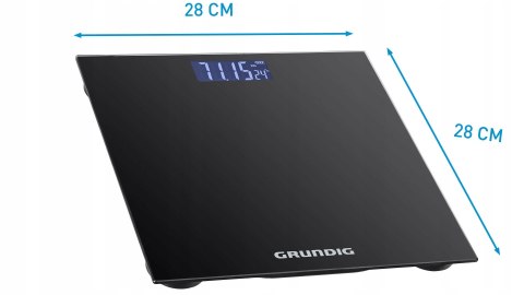 Elektroniczna Waga Łazienkowa Grundig Z Termometrem Lcd Szklana Do 180 Kg