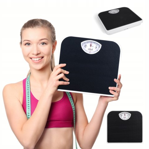 Mechaniczna Waga Łazienkowa Iz9201 Ideal 130Kg Analogowa Bez Baterii Czarna