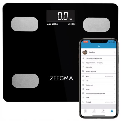 Waga Analityczna Zeegma 17-Parametrowa, Bluetooth, Łazienkowa I Sportowa