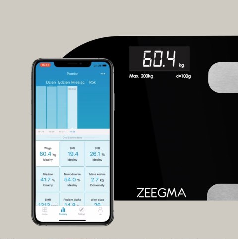 Waga Analityczna Zeegma 17-Parametrowa, Bluetooth, Łazienkowa I Sportowa