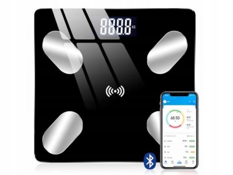 Waga Łazienkowa Bluetooth 180Kg Z 25 Funkcjami, Z Miarą I Bateriami