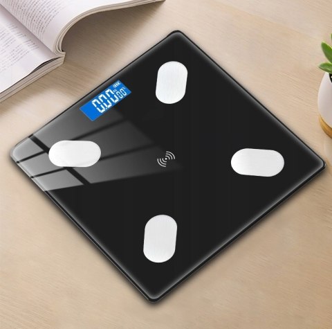 Waga Łazienkowa Bluetooth 180Kg Z 25 Funkcjami, Z Miarą I Bateriami