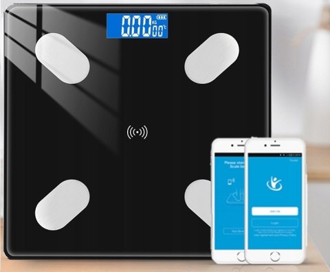 Waga Łazienkowa Bluetooth 180Kg Z 25 Funkcjami, Z Miarą I Bateriami