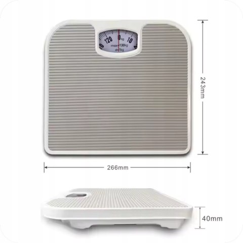 Waga Łazienkowa Mechaniczna 130Kg W Stylu Retro, Analogowa, Antypślizgowa