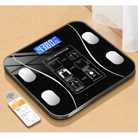 Waga Łazienkowa Smart Analityczna 180Kg Bluetooth 25 Funkcji + Aplikacja