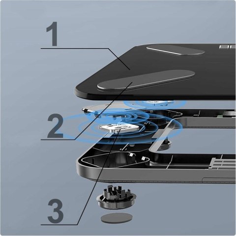 Waga Łazienkowa Smart Analityczna 180Kg Bluetooth 25 Funkcji + Aplikacja