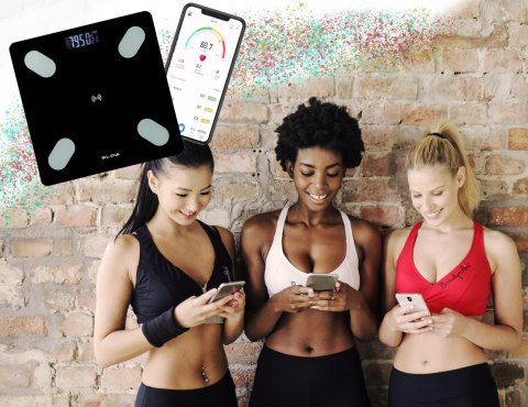 Waga Łazienkowa Smart Bluetooth 180Kg Z Aplikacją I 25 Funkcjami