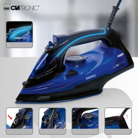 Żelazko Parowe 2800W Ceramiczna Stopa Clatronic Db3755 Samooczyszczanie