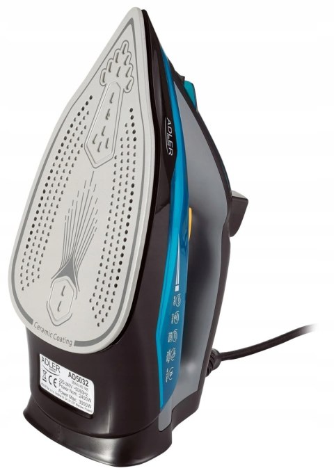 Żelazko Parowe Adler Ad 5032 3000W Ceramika Stopa Regulacja/Uderzenie Pary