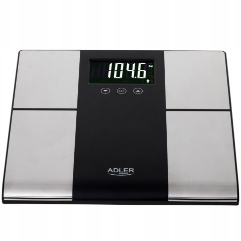 Analityczna Waga Łazienkowa Adler Ad 8165 225Kg - Masa, % Tłuszczu, Bmi