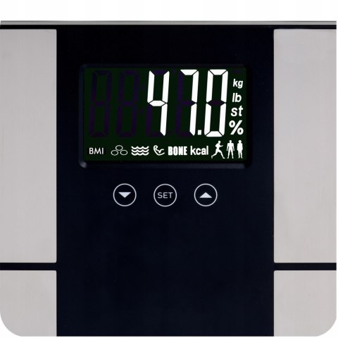 Analityczna Waga Łazienkowa Adler Ad 8165 225Kg - Masa, % Tłuszczu, Bmi