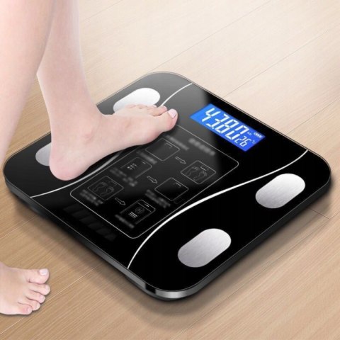 Inteligentna Waga Łazienkowa 180Kg 8-Parametrowa Bluetooth Z Temperaturą