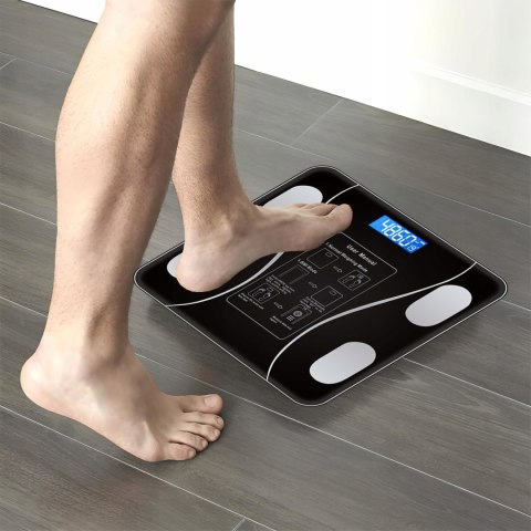 Inteligentna Waga Łazienkowa Szklana Smart Z Bluetooth, Analiza Ciała 180Kg
