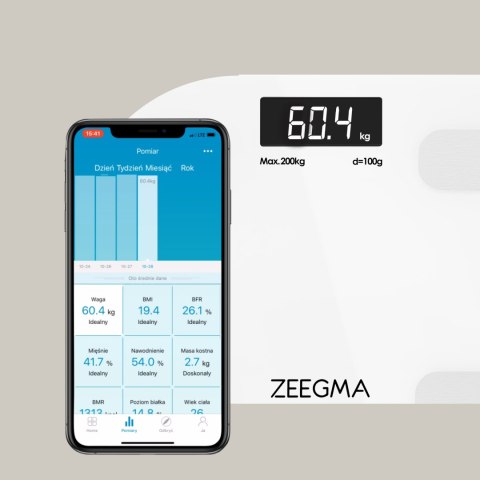 Waga Analityczna Smart Biała 17W1 Z 17 Parametrami I Bluetooth Do 200 Kg