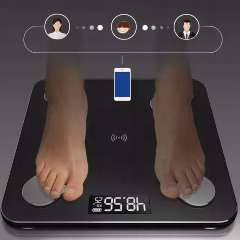Waga Łazienkowa Analityczna Smart 180Kg Z Bluetooth I 25 Funkcjami