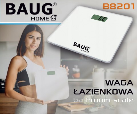 Waga Łazienkowa Baug B8201 180 Kg Szklana Precyzyjna Z Lcd Auto Do Domu