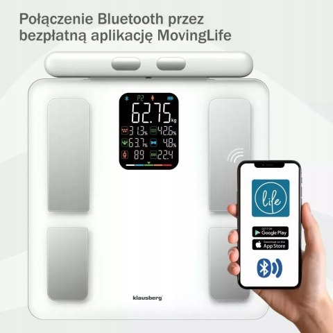 Waga Łazienkowa Elektroniczna Klausberg Kb-7856 Z Kompleksową Analizą Ciała