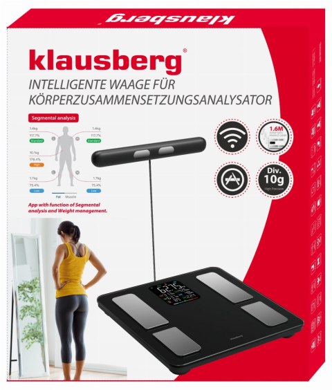 Waga Łazienkowa Elektroniczna Klausberg Kb-7856 Z Kompleksową Analizą Ciała