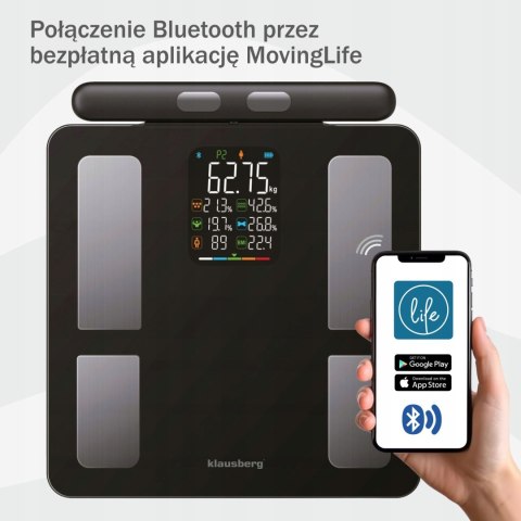 Waga Łazienkowa Klausberg Kb-7856 Z Analizą Składu Ciała, Bluetooth, Lcd