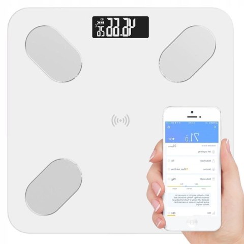 Waga Łazienkowa Smart+ 180Kg Analityczna, Bluetooth, Precyzyjny Pomiar