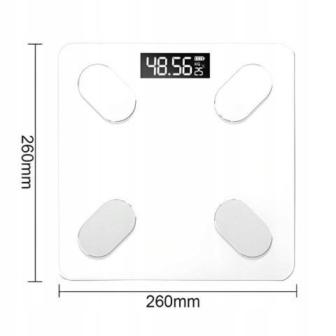 Waga Łazienkowa Smart+ 180Kg Analityczna, Bluetooth, Precyzyjny Pomiar