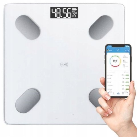 Waga Łazienkowa Smart+ 180Kg Analityczna, Bluetooth, Precyzyjny Pomiar