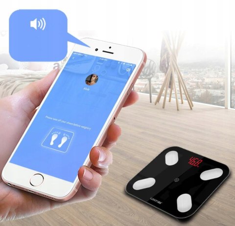 Waga Łazienkowa Smart+ 180Kg Analityczna, Bluetooth, Precyzyjny Pomiar