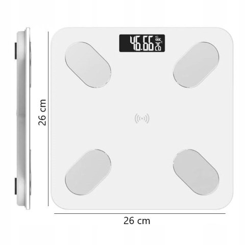 Waga Łazienkowa Smart+ 180Kg Analityczna, Bluetooth, Precyzyjny Pomiar
