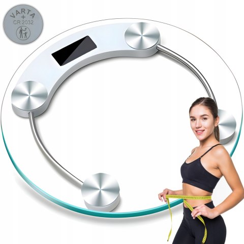 Waga Łazienkowa Szklana Lcd, Foot-Tap, 0,1Kg, 180 Kg Max, Precyzyjny Pomiar