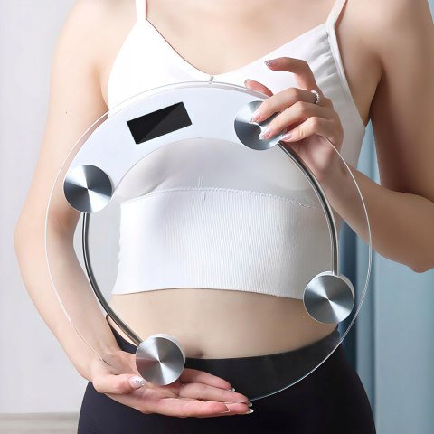 Waga Łazienkowa Szklana Lcd, Foot-Tap, 0,1Kg, 180 Kg Max, Precyzyjny Pomiar