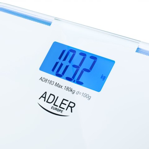 Adler Ad 8183 Waga Łazienkowa 180Kg Lcd 100G Z Niebieskim Podświetleniem