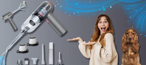 Odkurzacz 4W1 Bezprzewodowy - Suszarka Do Włosów, Pompka I Dmuchawka Usb 3H