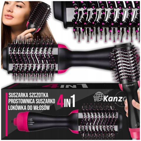 Szczotka Suszarka 4W1 Kanza 1000W - Suszy, Czesze, Kręci I Prostuje Włosy