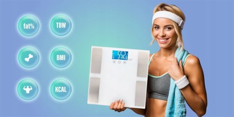Vitammy Horizon Waga Łazienkowa Analizator Składu Ciała Bmi+Bmr 10Profilowa