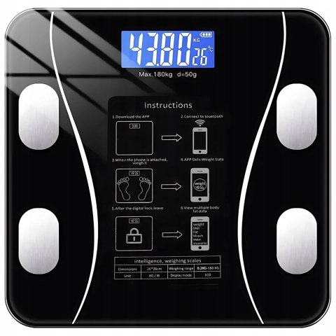 Waga Analityczna Smart Z Bluetooth, 8 Parametrów, Termometrem I 180 Kg